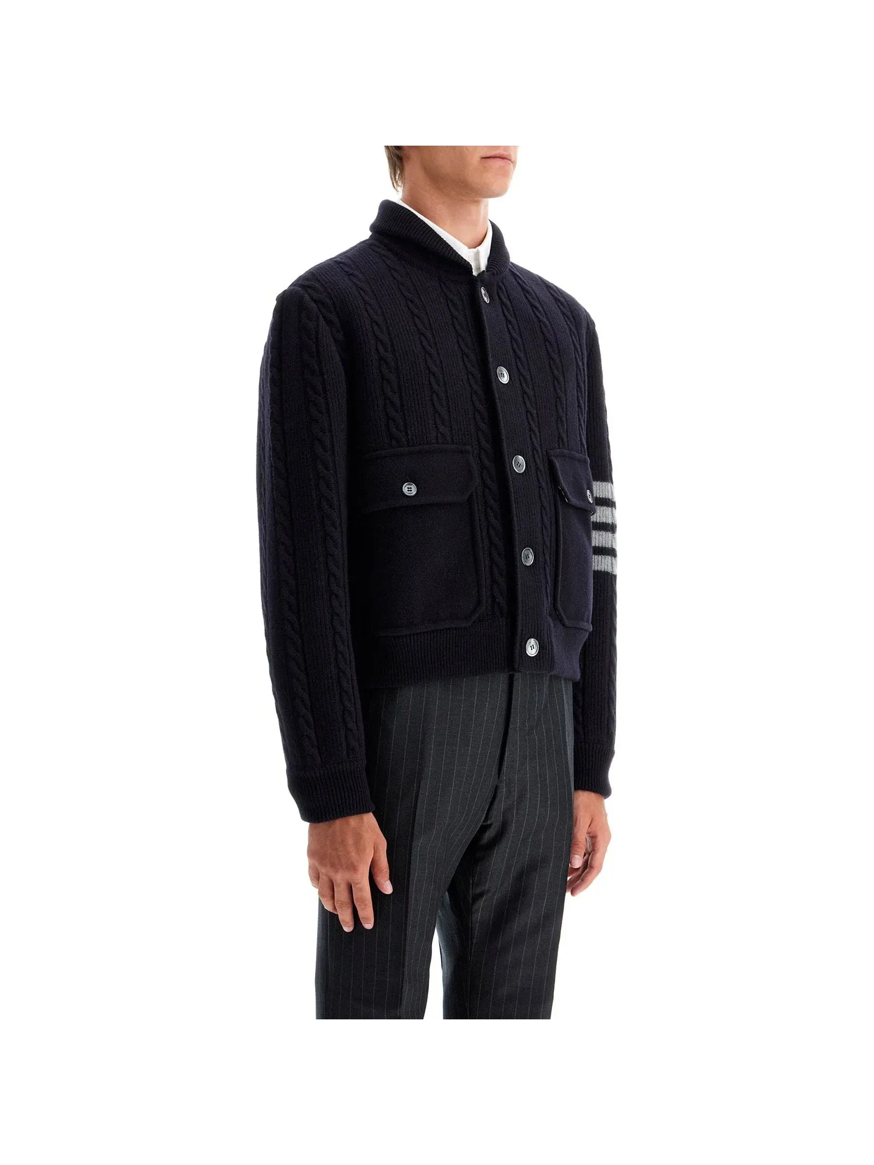 4-Bar Wool Bomber Jacket