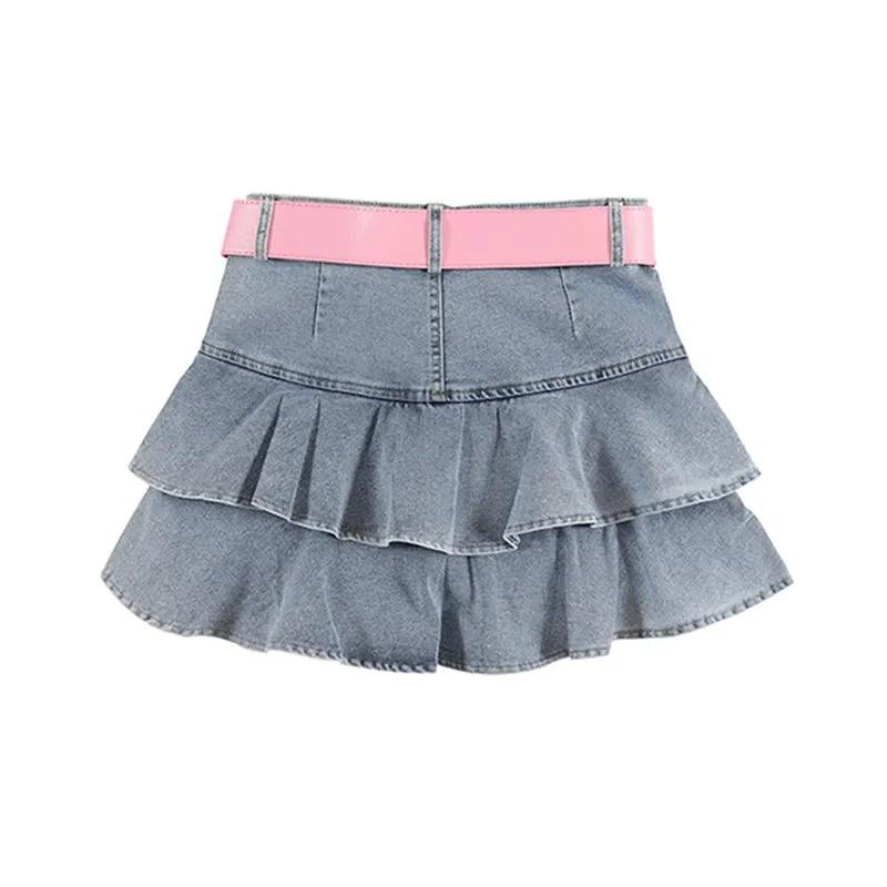 Aiertu Vintage Skirts Y2k Korean Style Women Jean Skirt Blue Kawaii Harajuku A-Line Denim Skirt Chic Casual Fashion Summer Clothes