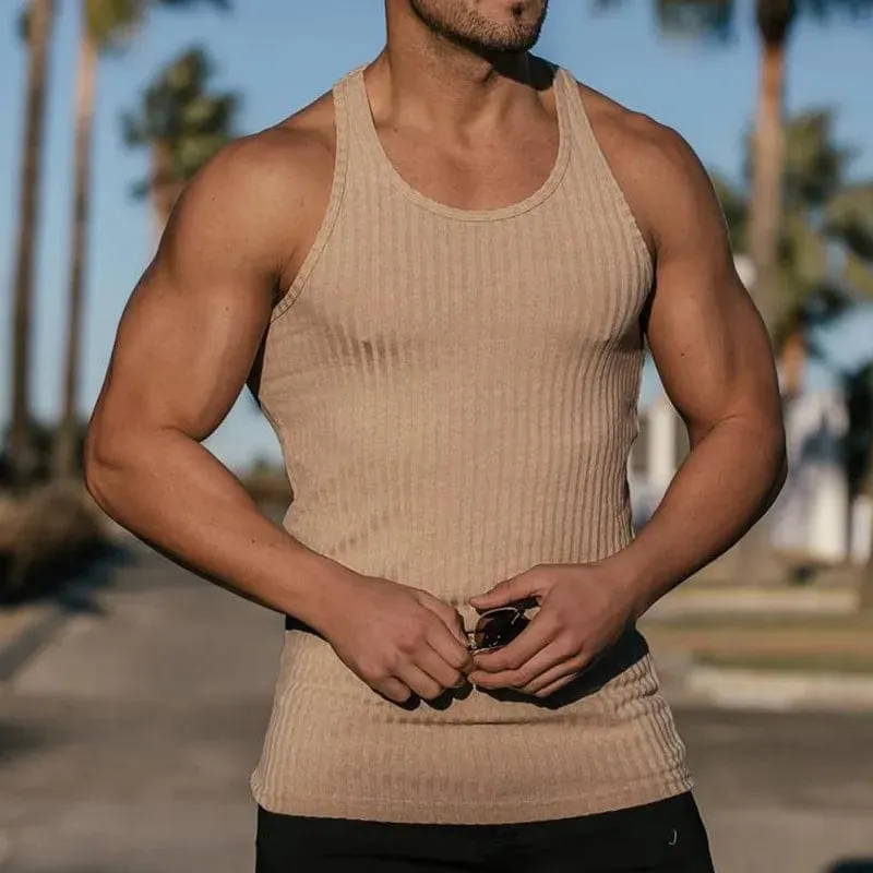 Allrj Man Ribbed Tank