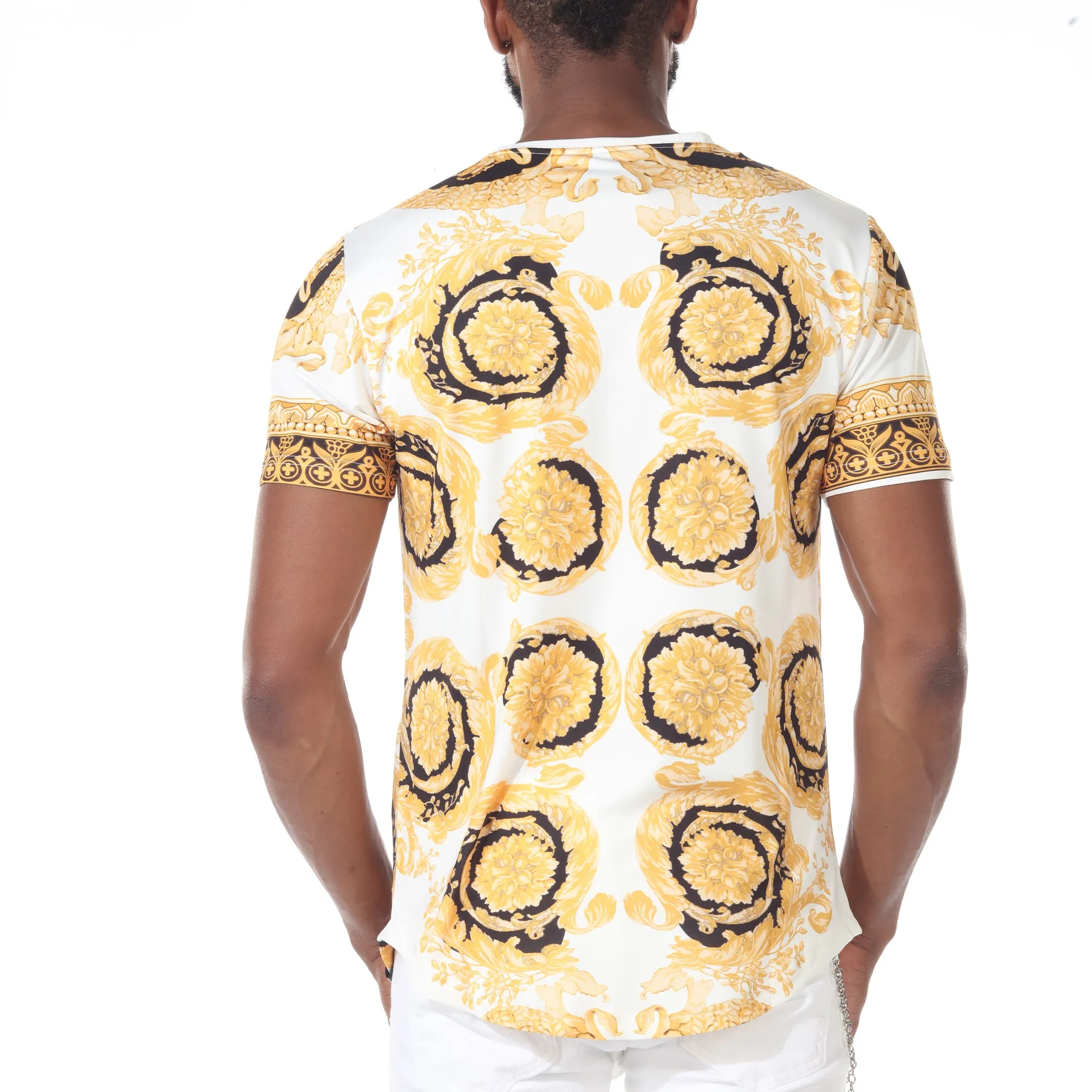 [Arman] White and Gold Men's T-shirt