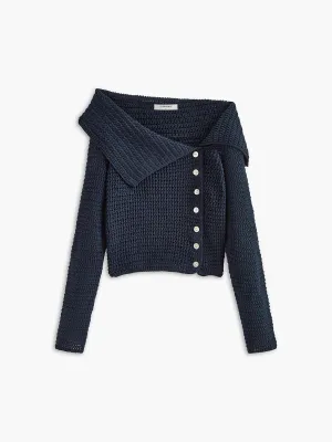 Asymmetrical Breasted Knit Top