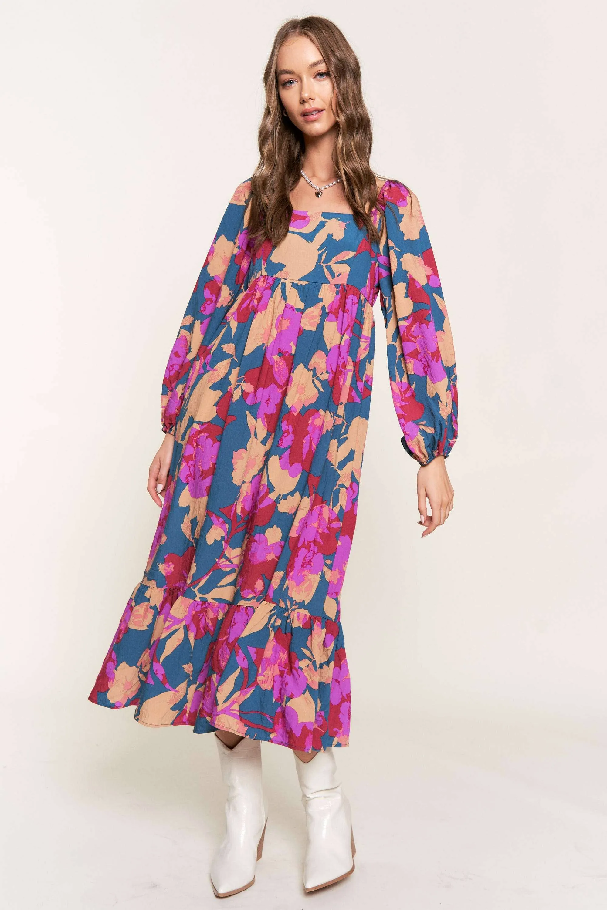 At Last Floral Midi Dress