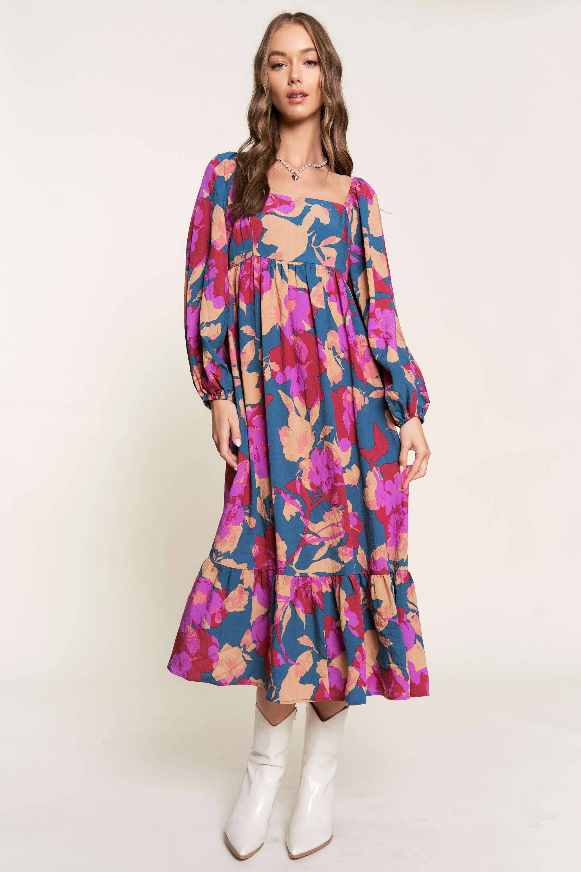 At Last Floral Midi Dress