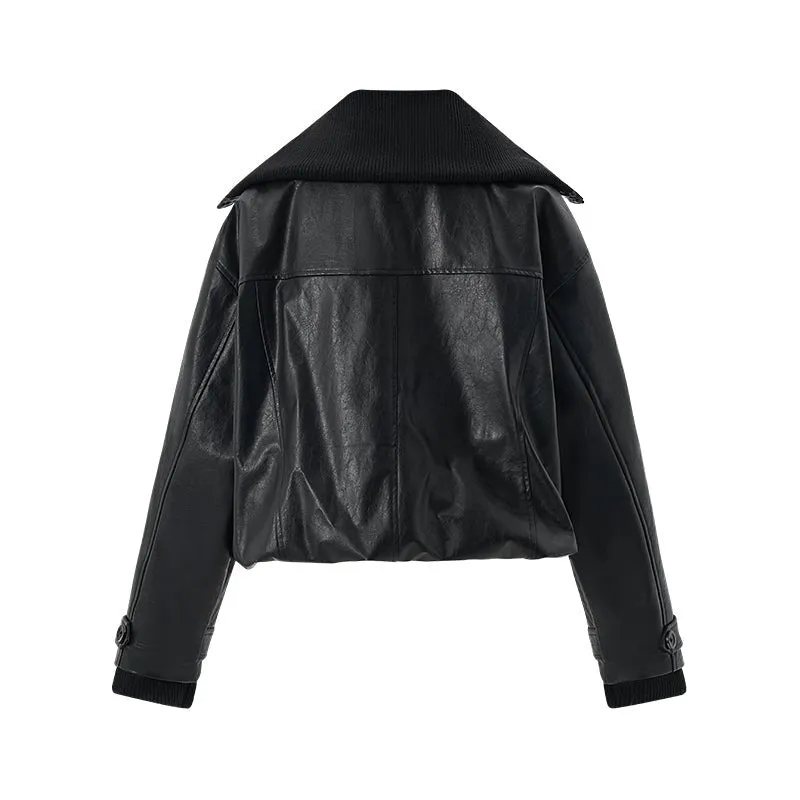 Black Hippy Large Lapel Cotton Jacket