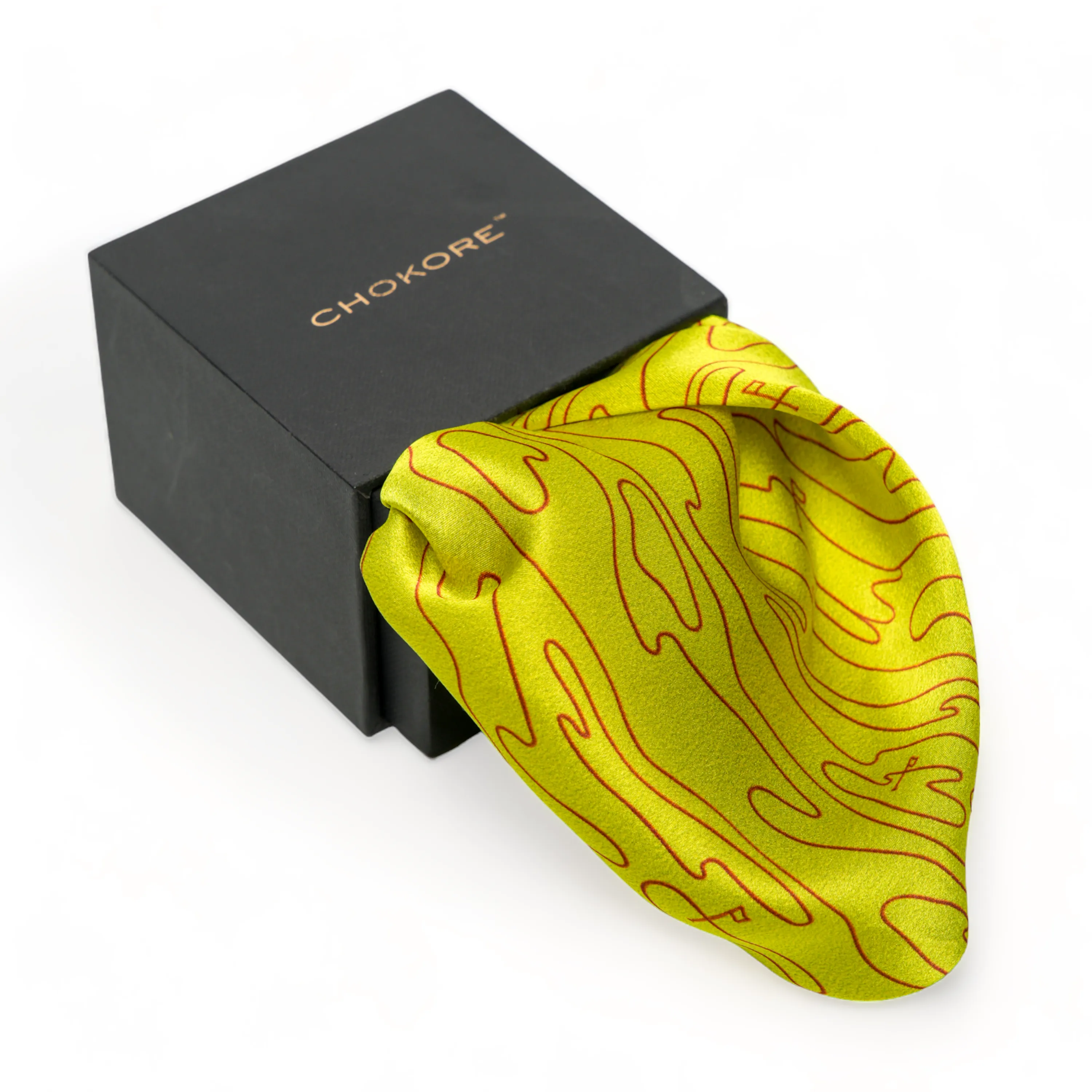 Chokore Citrine Flagstick Silk Pocket Square - Sporty Silks Range