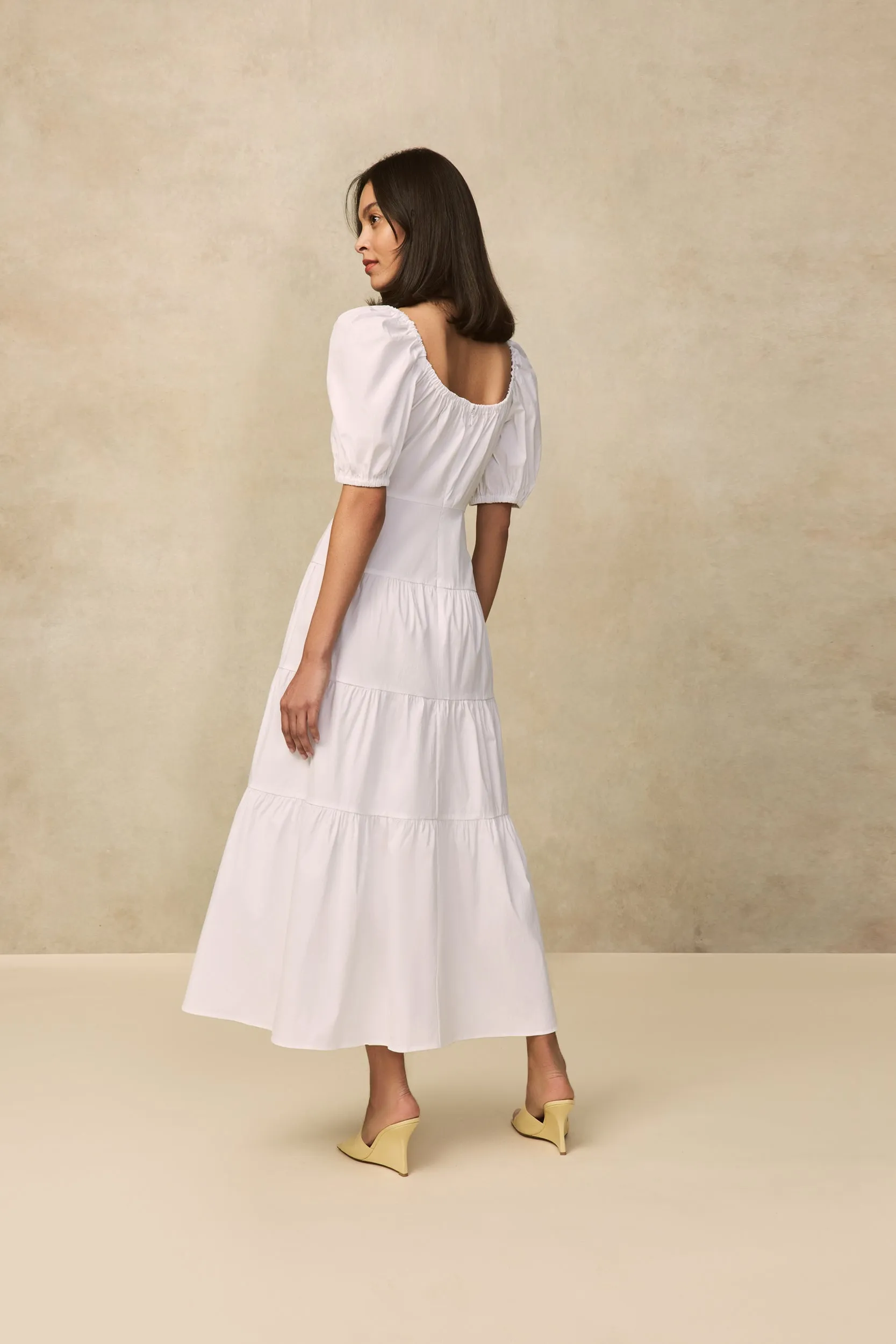 Cotton Poplin Tiered Dress