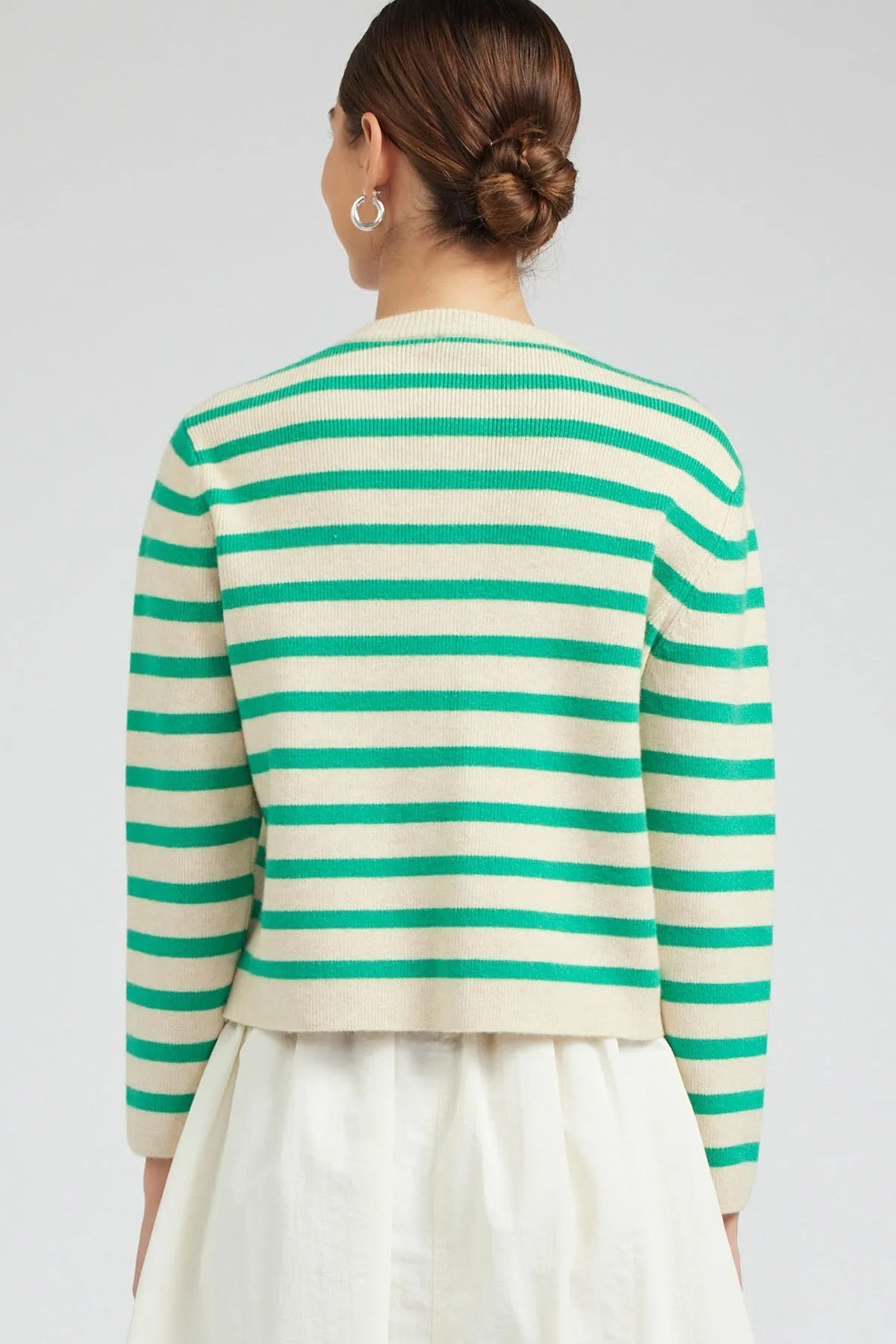 Evie Button-Up Striped Sweater