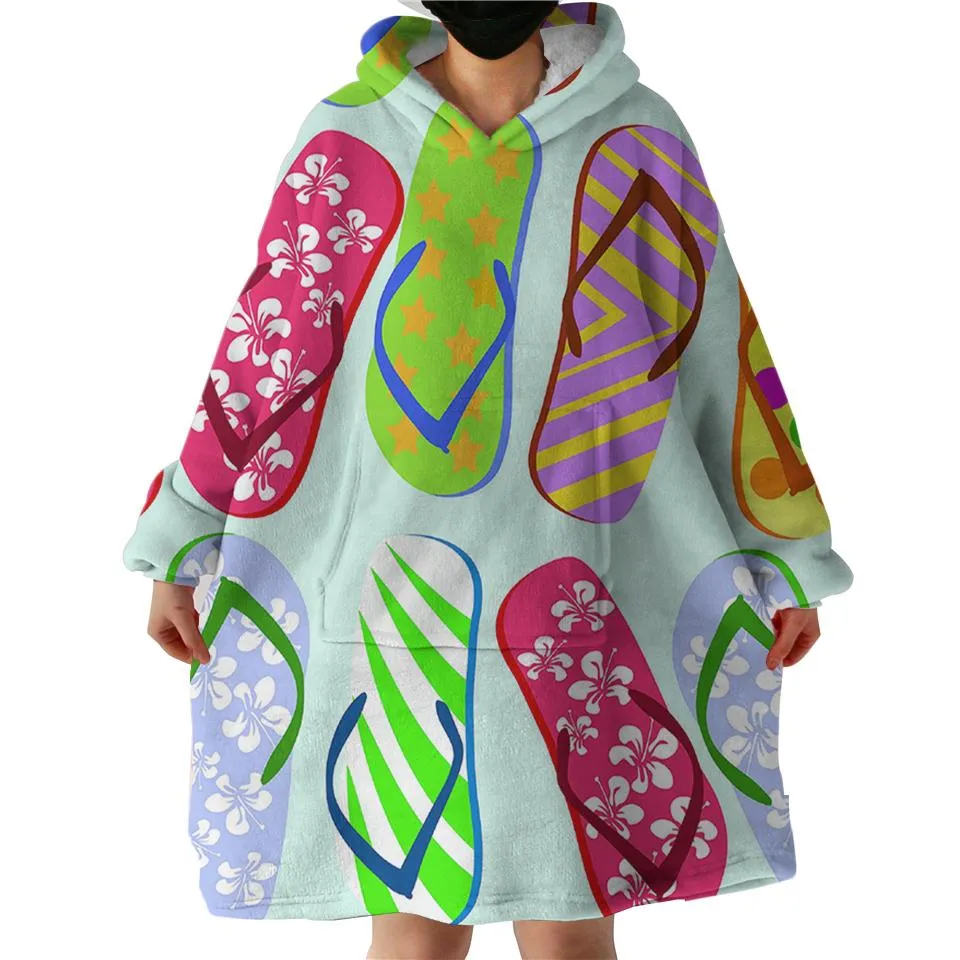 Flip Flop Kinda Girl Wearable Blanket Hoodie