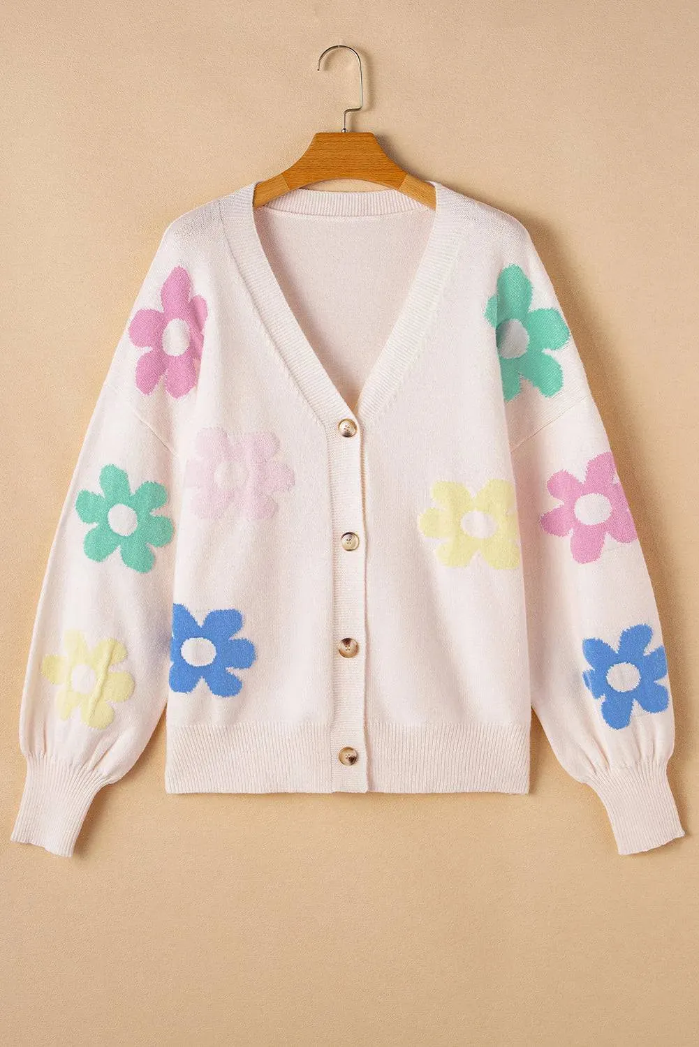 Floral Pattern Plus Size Cardigan