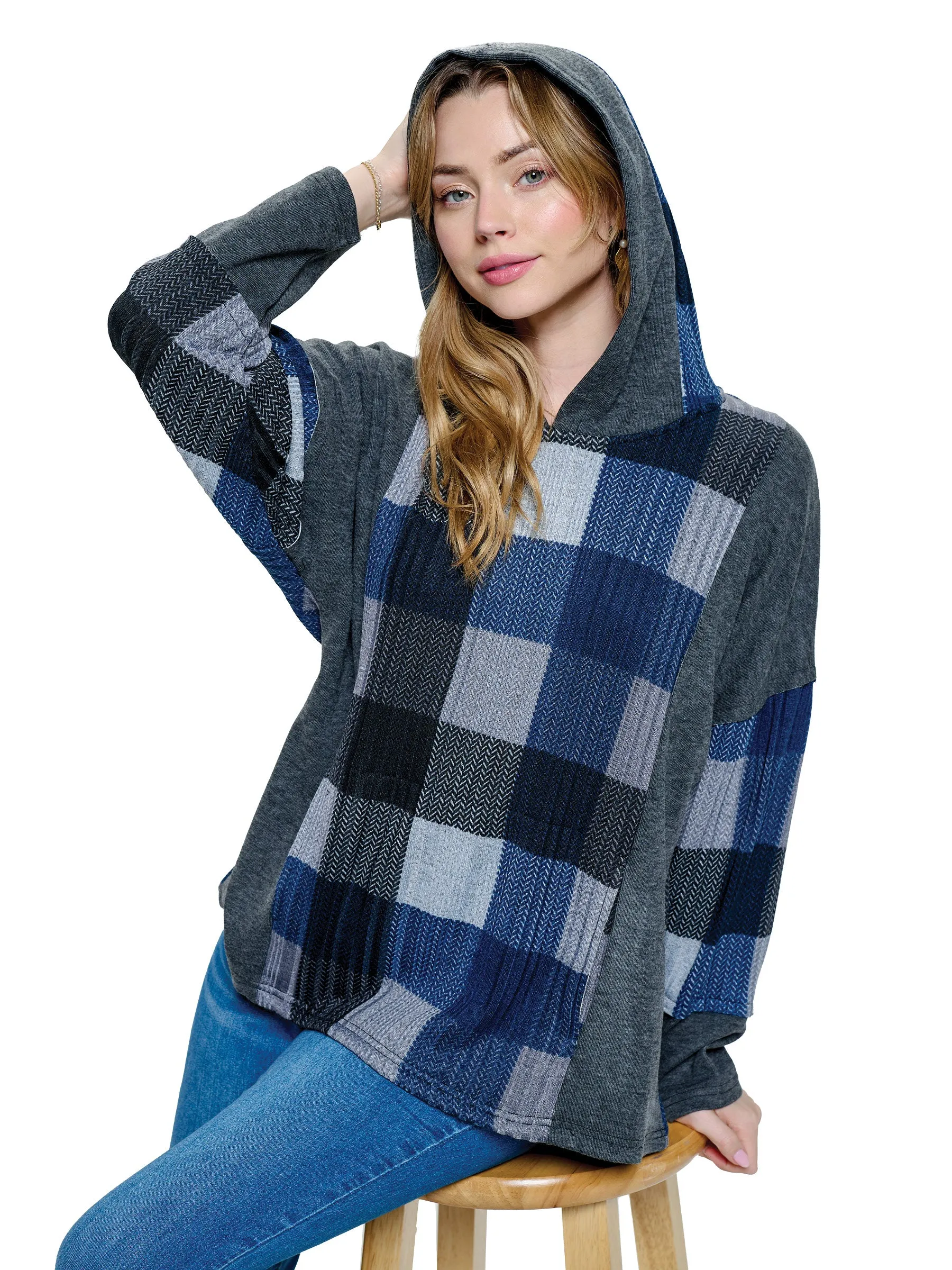 Hoodie Colorblock Patchwork Casual