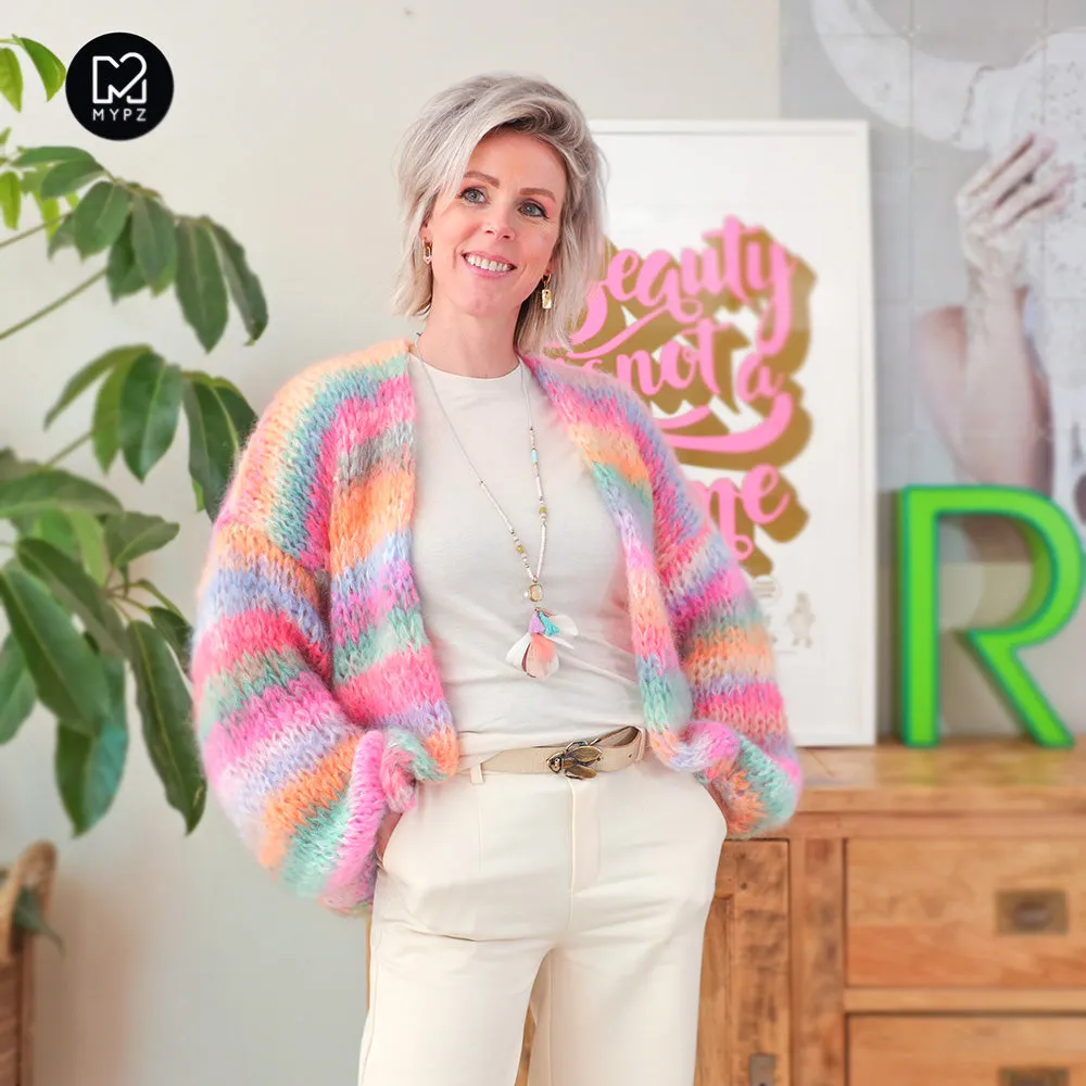 Knitting Kit – MYPZ  Chunky Mohair Cardigan Pastelicious No15 (ENG-NL-DE)