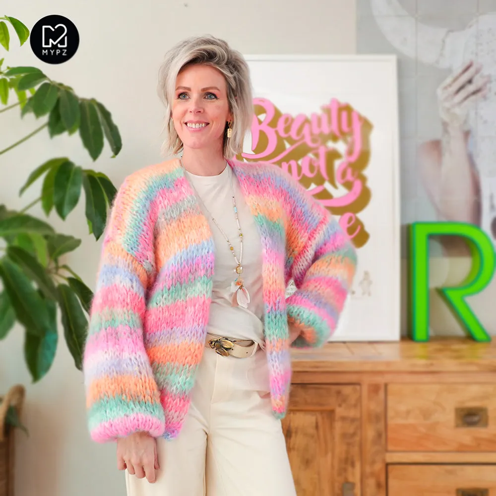 Knitting Kit – MYPZ  Chunky Mohair Cardigan Pastelicious No15 (ENG-NL-DE)