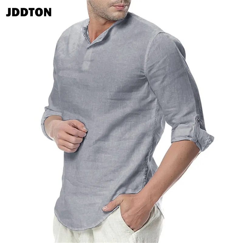 Men's Long Sleeve Cotton Linen Long Sleeve Cotton Breathable Shirts