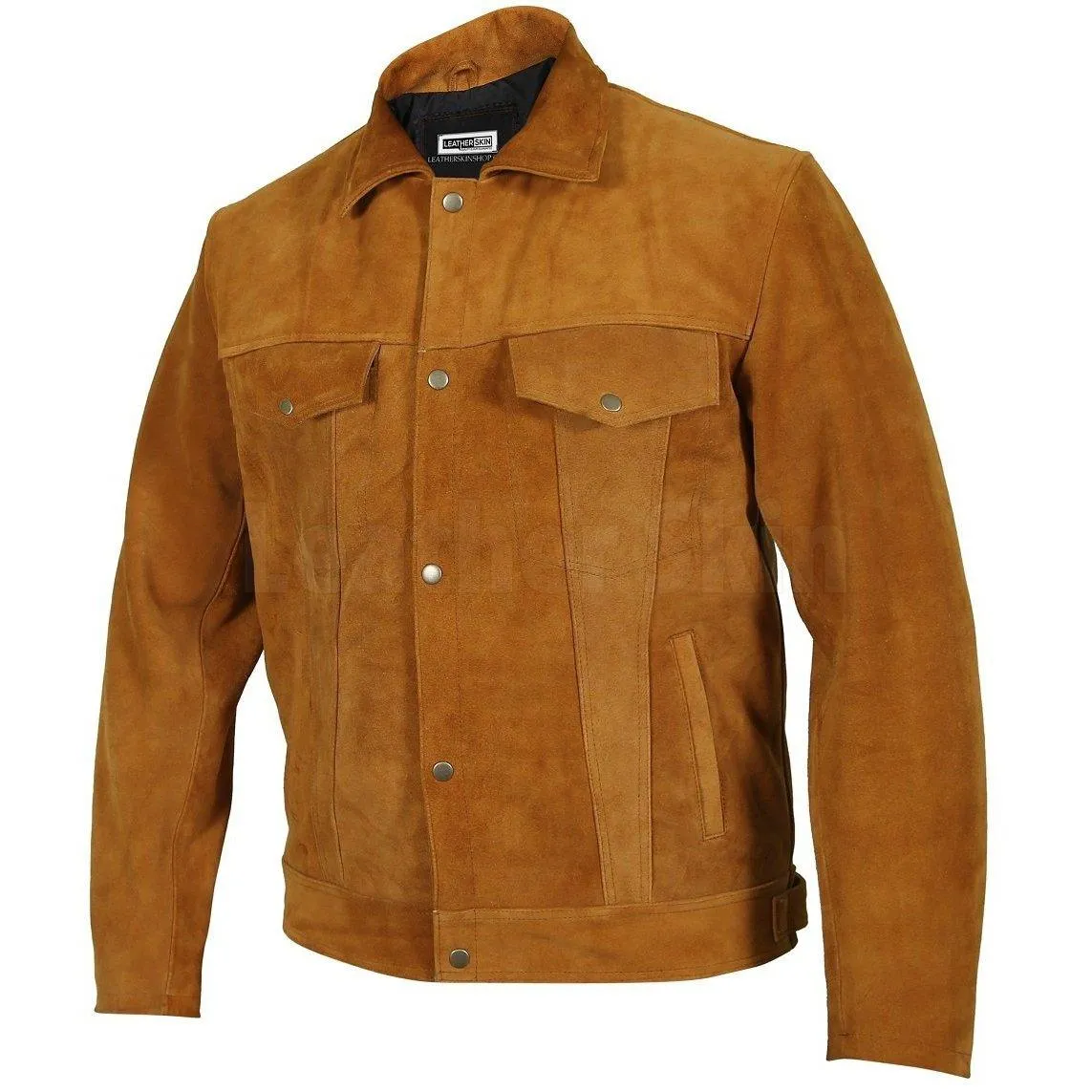 Men's Tan Suede Genuine Western Leather Jacket