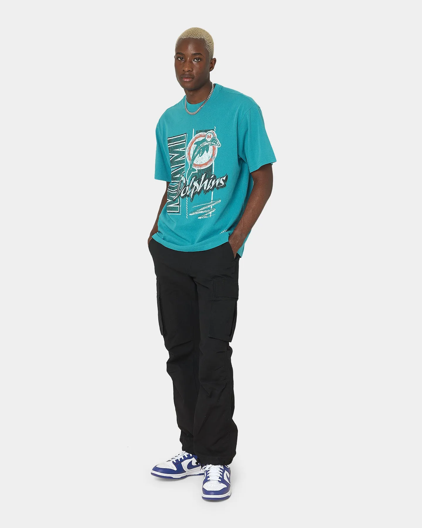 Mitchell & Ness Miami Dolphins Vintage Zig Zag T-Shirt Faded Teal