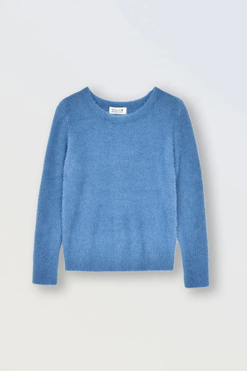 MOL Tween Blue Round Neck Sweater