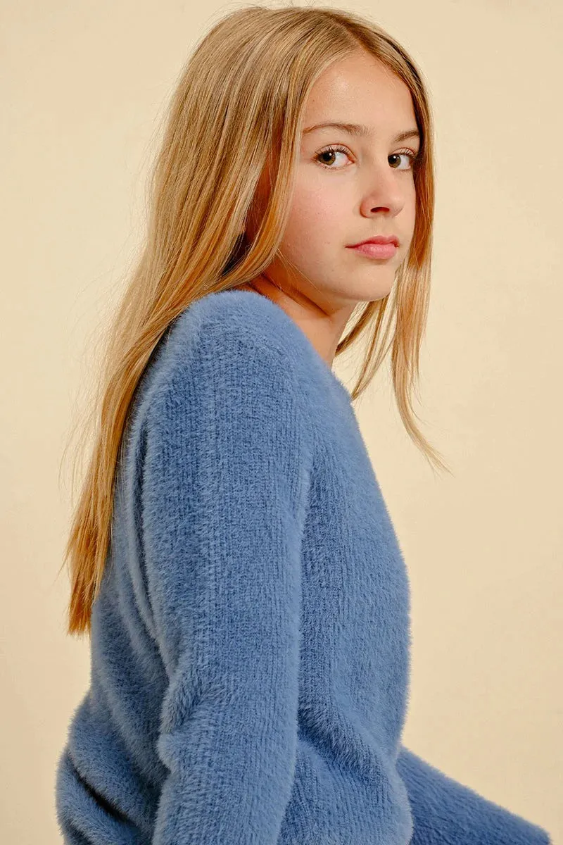 MOL Tween Blue Round Neck Sweater