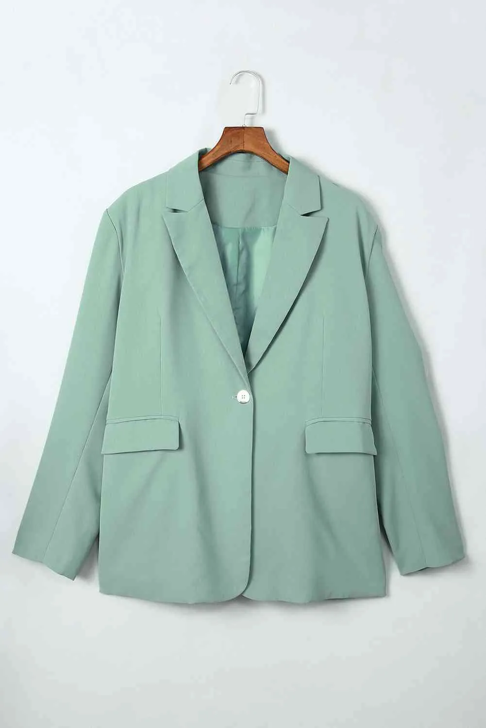 One-Button Flap Pocket Blazer