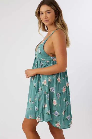 O'Neill Felix Floral Tank Dress-Teal