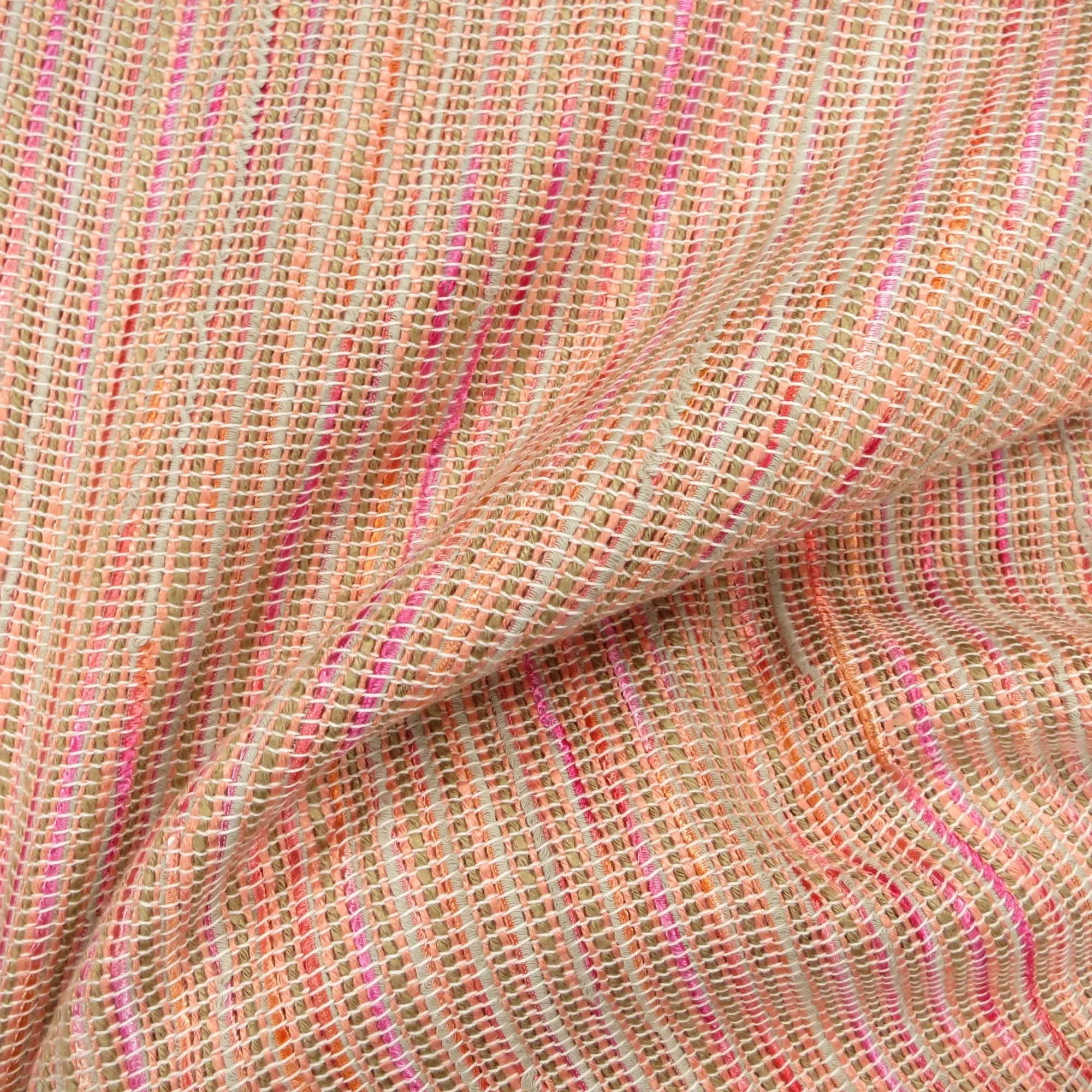 Peach and Pick Textured Tweed Boucle Fabric