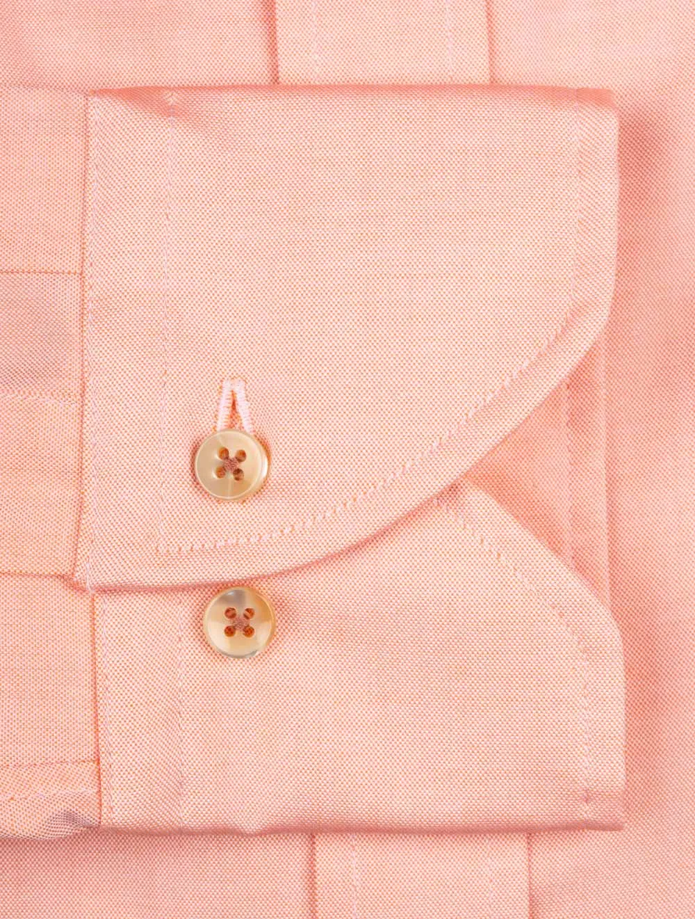 Peach Button Down Plain Fitted Body Shirt