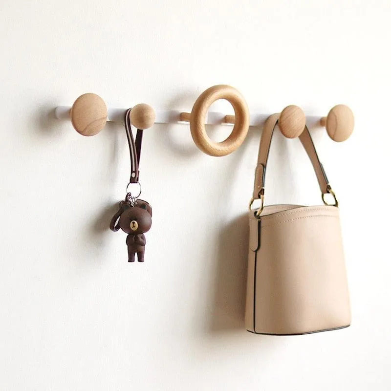 Pin Dot Wooden Wall Hooks