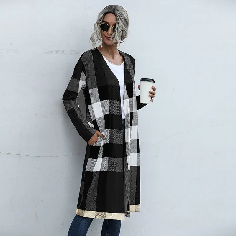 Plaid Cardigan Jacket Women Wholesale