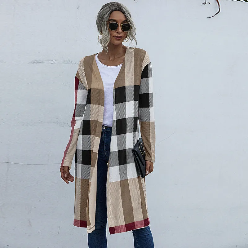 Plaid Cardigan Jacket Women Wholesale