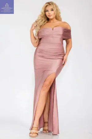 Plus off shoulder party maxi dress