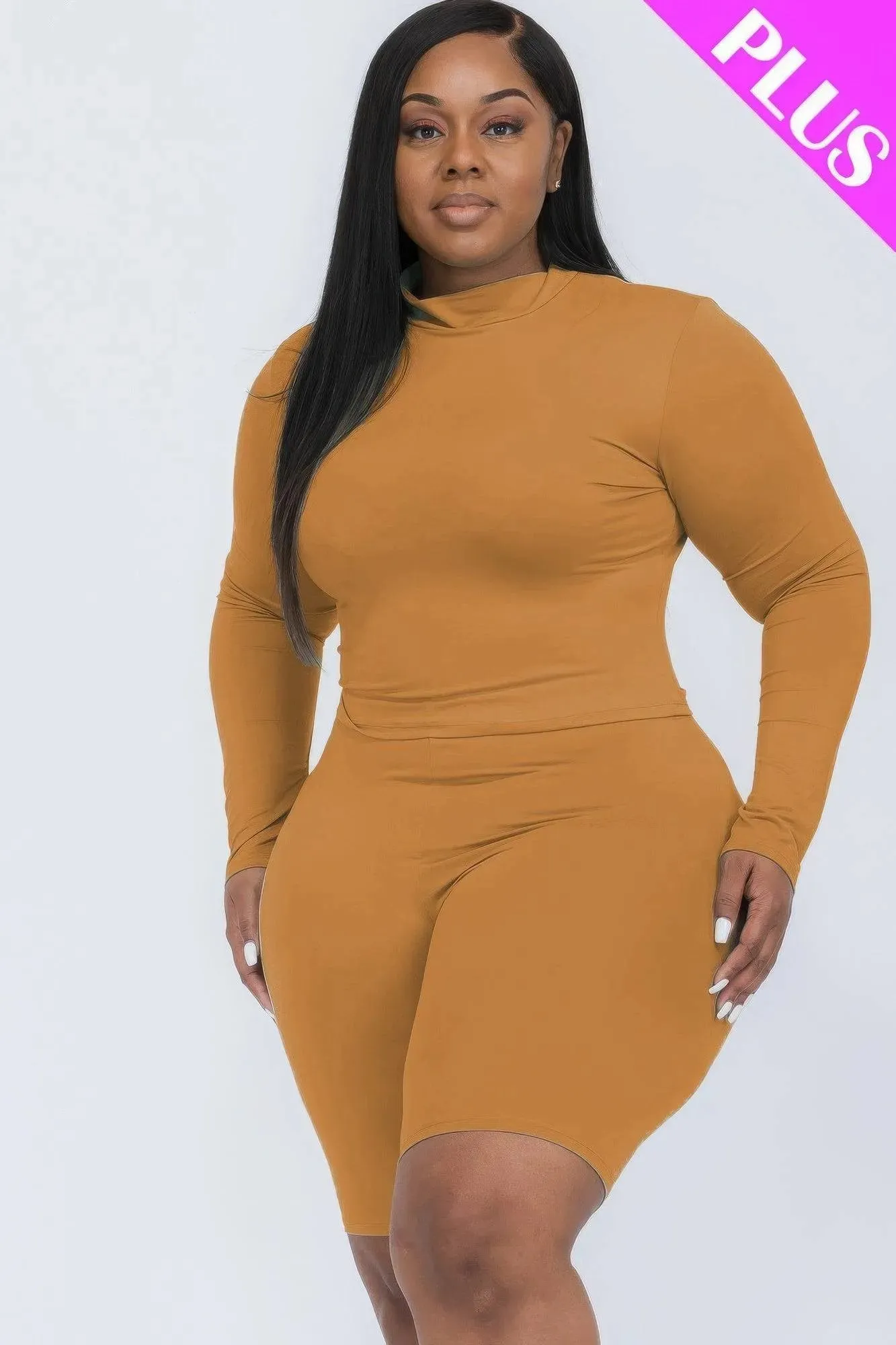 Plus Size Mock Neck Set