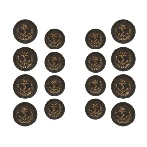 Seafaring Symbols Anchor Design Metal Buttons (8 Big   8 Small)