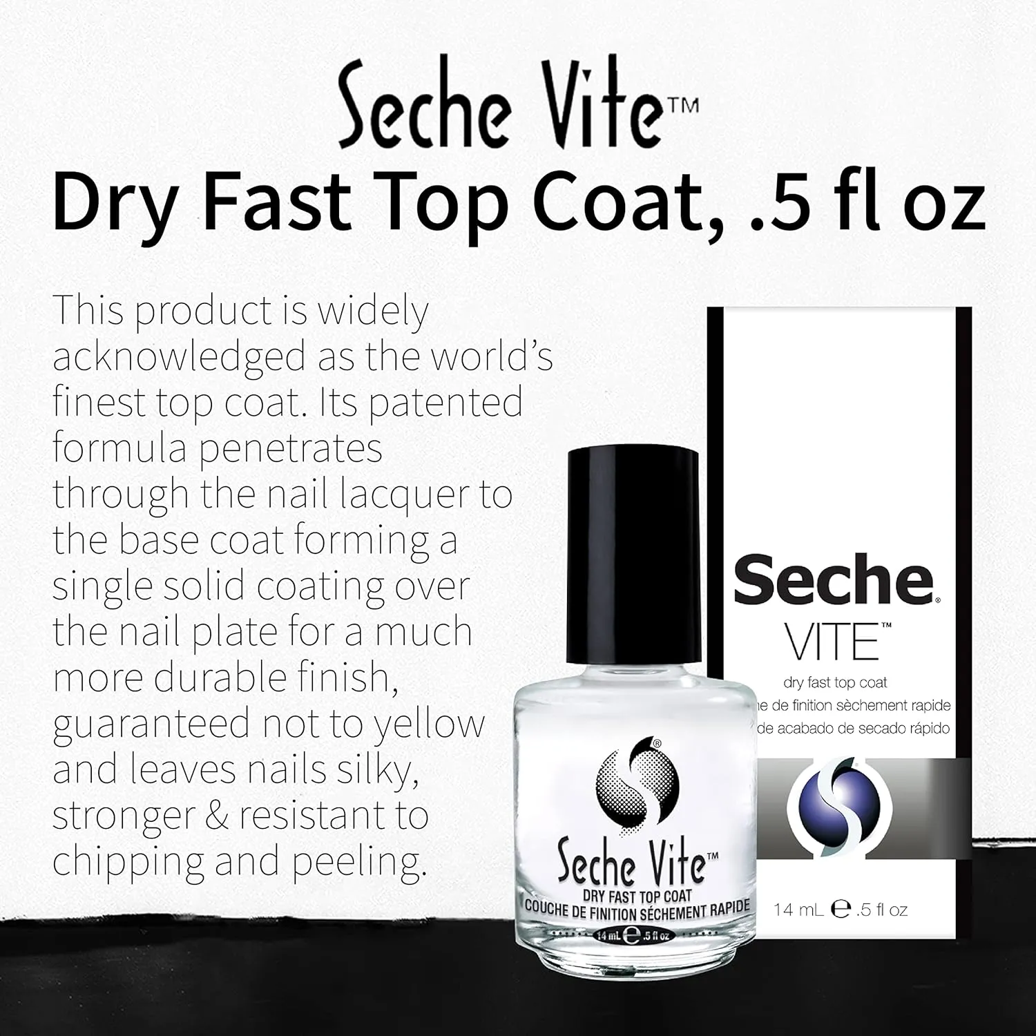 Seche Vite Dry Fast Top Coat 0.5 oz 14 mL