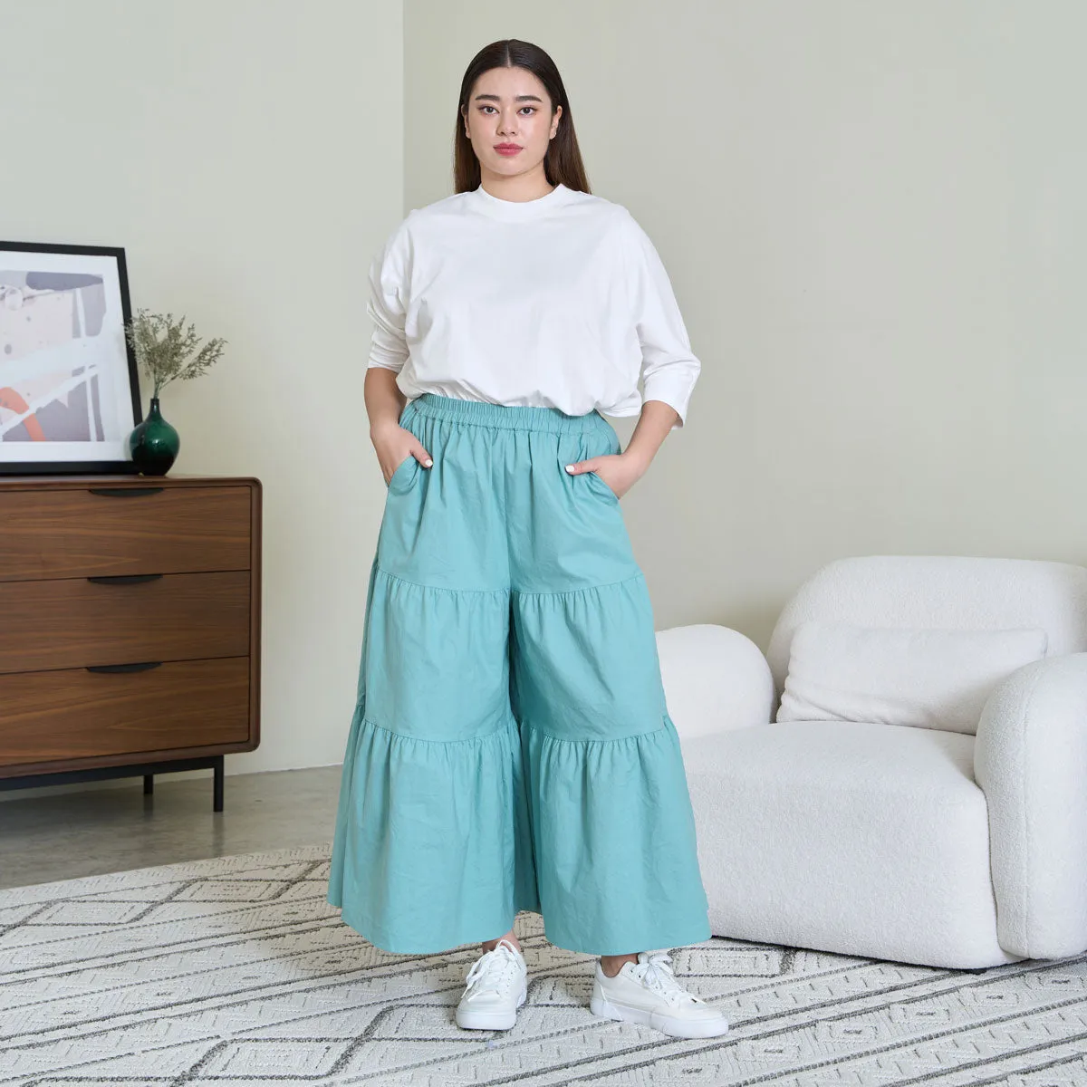 Tiered Wide Leg Pants