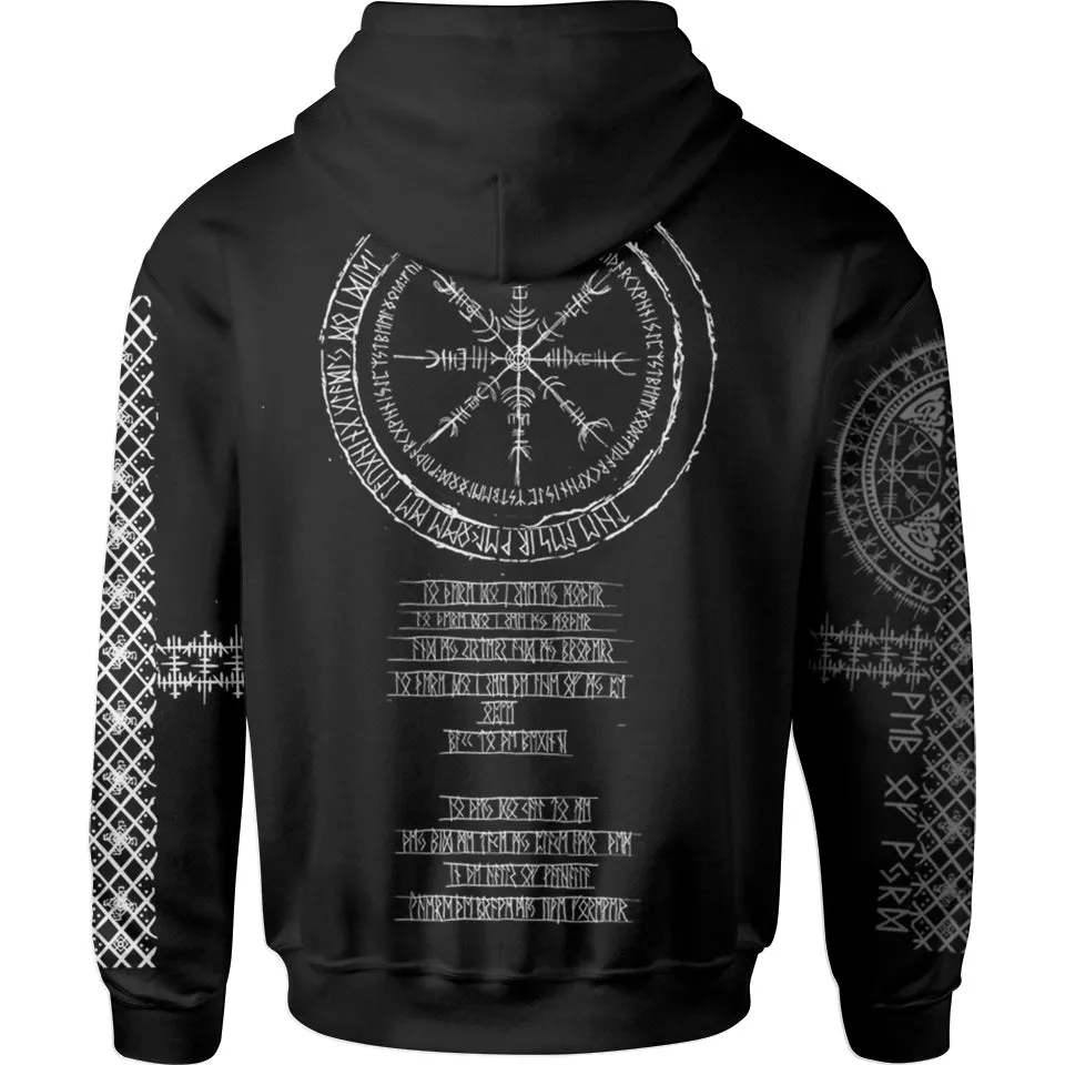 Viking Runes Pullover Hoodie - Black Edition