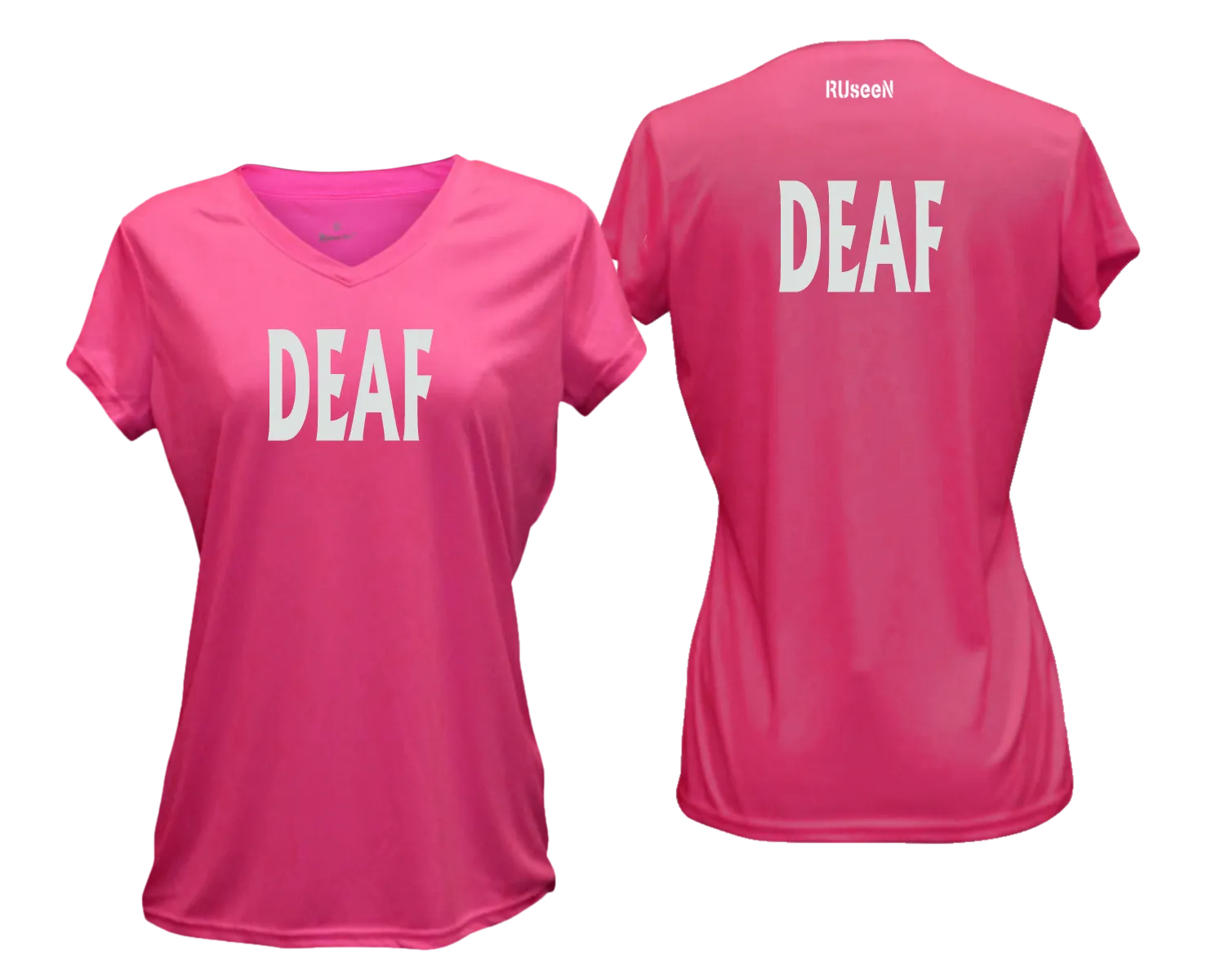 Women's DEAF Short Sleeve Shirt - Reflective or Black Text