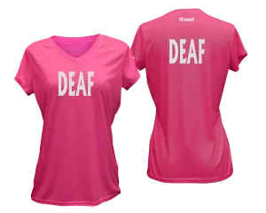 Women's DEAF Short Sleeve Shirt - Reflective or Black Text