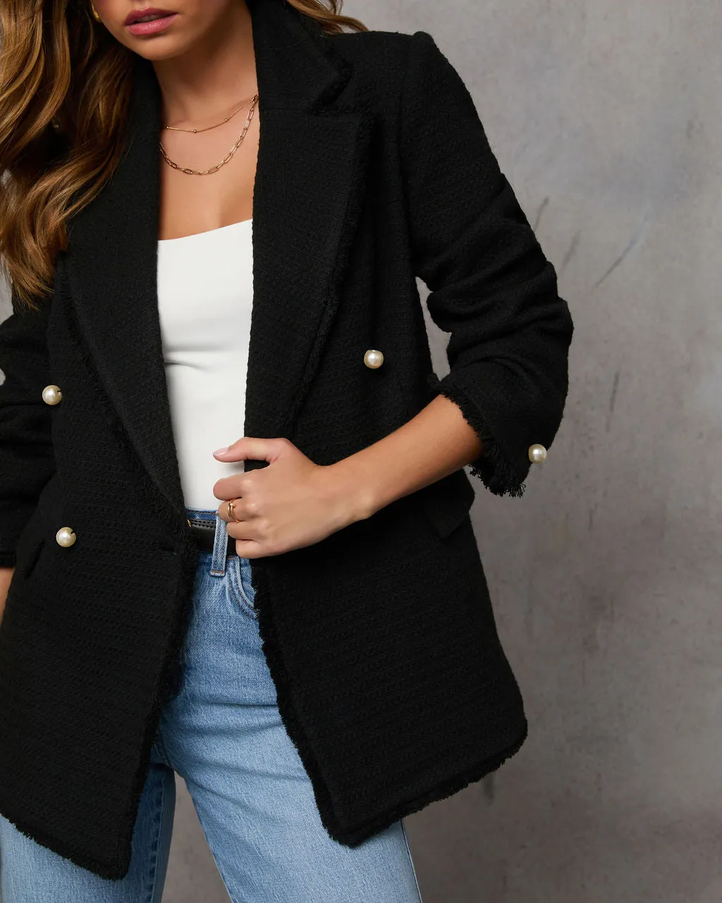 Workwear Icon Frayed Trim Blazer