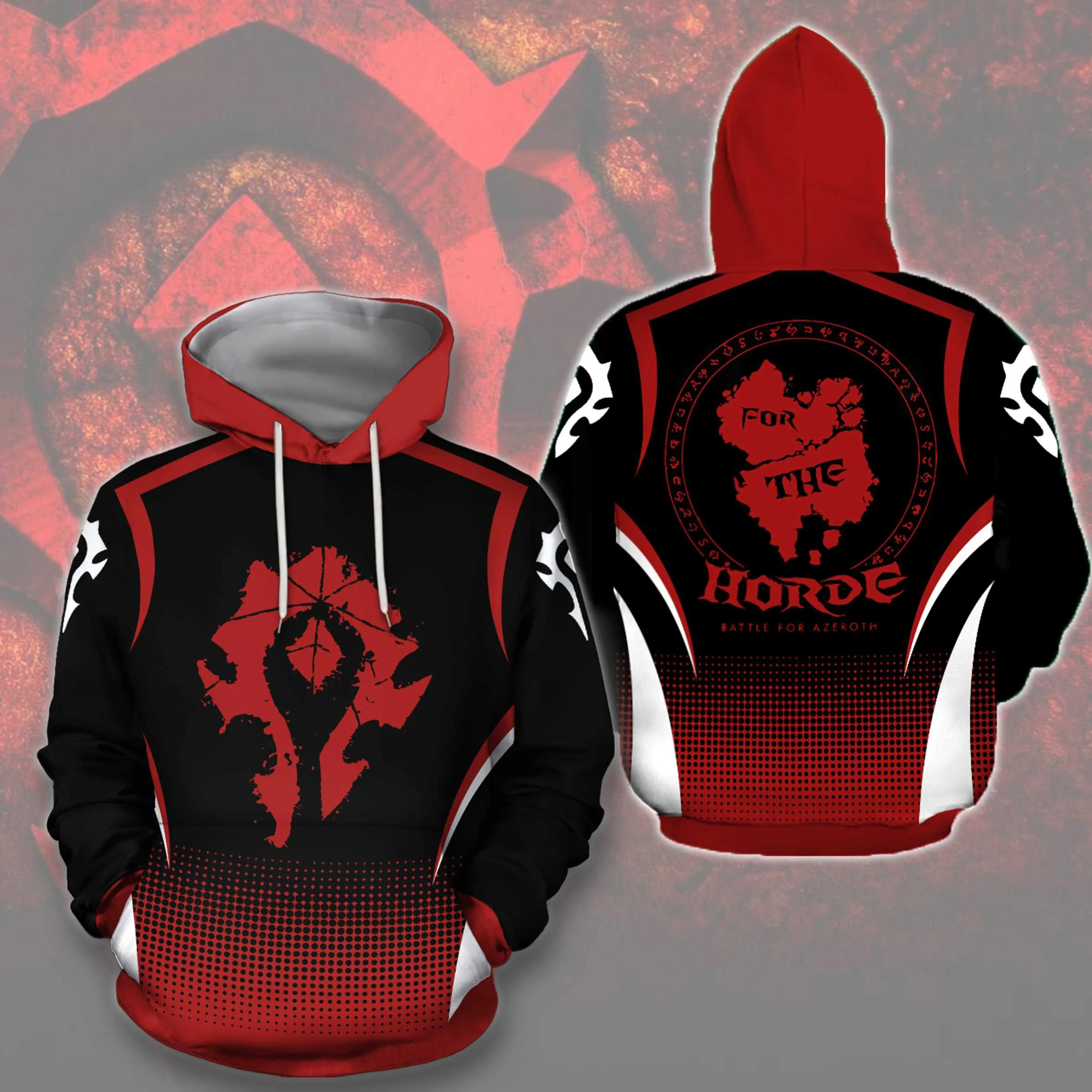 World Of Warcraft WOW For The Horde All Over Print Pullover Hoodie